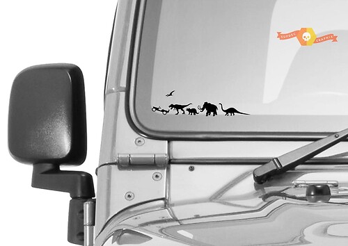 Jurassic World Dinosaur Windshield Jeep Corner Chaser Sticker Decal