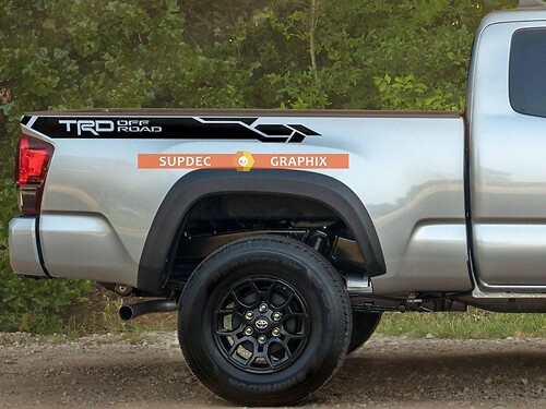 Pair of Bed Side stripe TRD Off Road Vinyl Stickers Decal fit to Tacoma 2013 - 2020