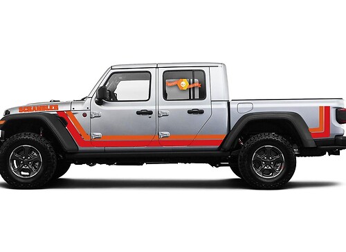 Scrambler Style 2 Side Stripes 2 Colors Vinyl Decal Sticker for Jeep Gladiator