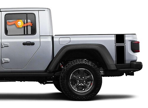 Jeep Gladiator JT Bumble Bee Style Tail Style Body Vinyl Graphic Stripes Kit 2018-2021