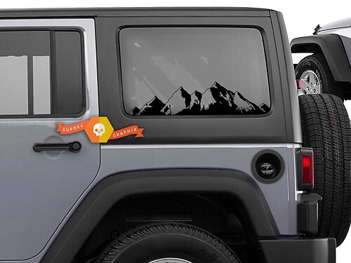 Jeep Wrangler Mountain Range Vinyl Graphic Sticker Decal for Jeep Wrangler Vinyl Sticker Decal 2007-2019