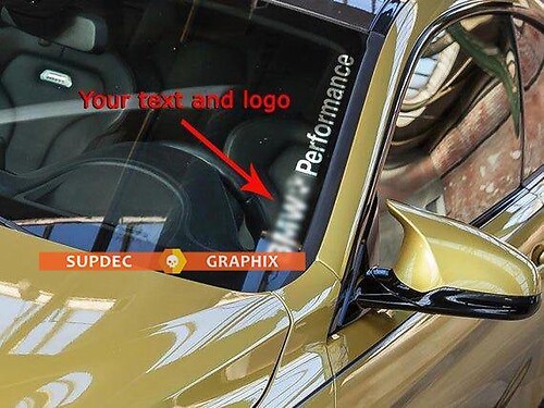 Your text Performance M3 M5 E34 E36 E39 E46 E60 E70 E90 Windshield Decal sticker BMW logo