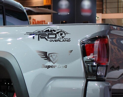 TRD Overland with GPS coordinates custom off road Tacoma Tundra FJ Cruiser sticker decal any colors