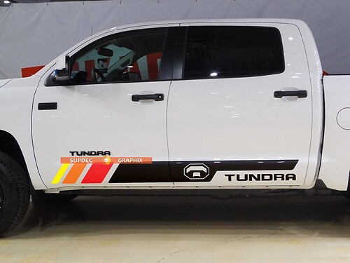 Tundra Vintage Bed Stripes Vinyl Stickers Decal Kit for Toyota Tundra Rocker Panel
