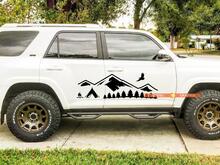 Side Door Mountains Trees and Camp travel Vinyl Sticker Decal fit to Toyota TRD PRO Tacoma 4Runner Tundra 2
