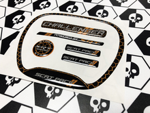 Set of Challenger SRT Scat Pack Honeycomb Orange Steering WHEEL Scatpack TRIM RING emblem domed Sticker Decal Charger Dodge 3