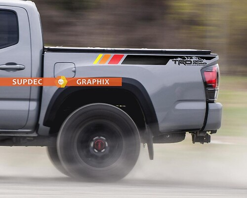 Pair TRD Off Road Mountains Vintage stripes for Tacoma Side Vinyl Stickers Decal fit to Toyota Tacoma 2016 - 2020