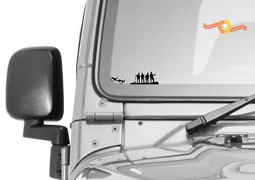 Jeep Windshield Chaser Firefighters Easter Egg Companion Vinyl Sticker Decal
