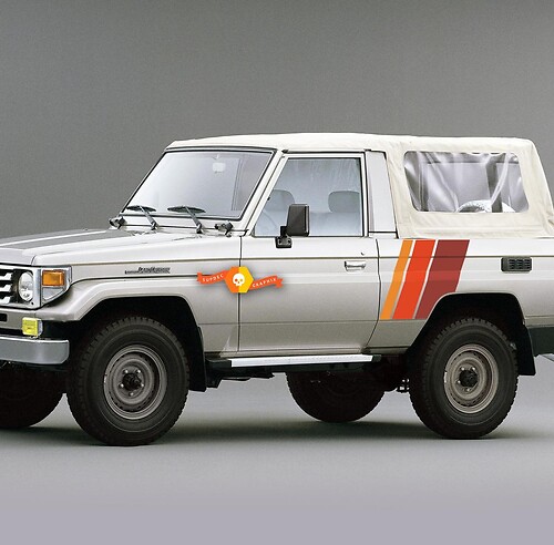 Land Cruiser Retro Stripes Vintage Decal Sticker Graphic Side Bed Stripe Body Kit