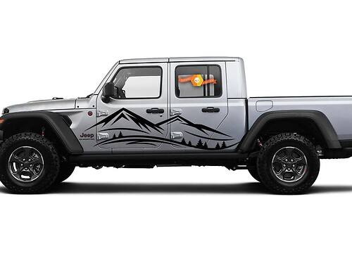 Jt Extra Large Mountain Range Vinyl Graphics Decal Sticker for Jeep Gladiator