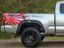 TRD Huge JDM Flag 4x4 PRO Sport Off Road Side Vinyl Stickers Decal fit to Tacoma 2013 - 2020 or Tundra 2013 - 2020 2