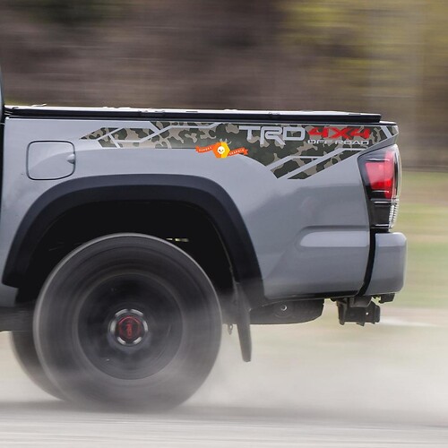 TRD Camo Camouflage 4x4 PRO Sport Off Road Side Vinyl Stickers Decal fit to Tacoma 2013 - 2020 Tundra 2013 - 2020