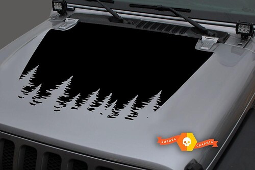 Jeep 2018-2021 Gladiator JT Wrangler JL JLU Hood wild Forest Vinyl decal Sticker Graphics