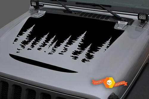 Jeep 2018-2021 Gladiator JT Wrangler JL JLU Hood Wild Old Forest Vinyl decal Sticker Graphics