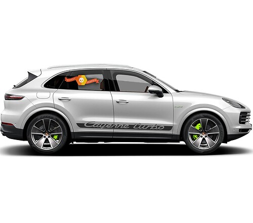 Porsche Cayenne Turbo Script Side Stripes Decal Sticker 2003–present