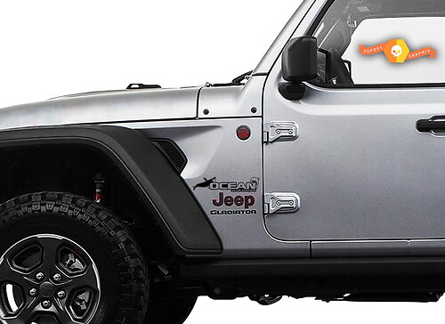 Jeep Ocean Blue Edition whale dolphin Badge Bedside decals stickers