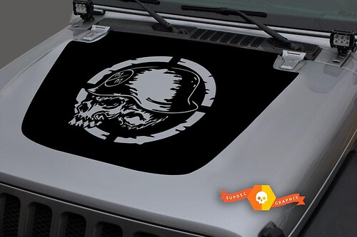 Jeep 2018-2021 Gladiator Wrangler JL JLU JT Hood war Metal Mulisha Vinyl Decal Sticker Graphic
