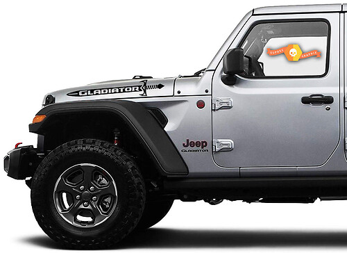 2 Jeep Hood Gladiator 2020 JT sword Vinyl Graphics decals sticker

