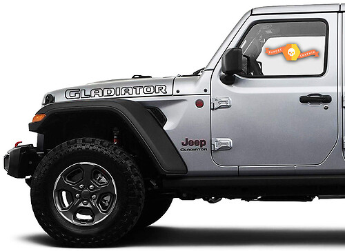 2 Jeep Hood Gladiator 2020 JT outline type Vinyl Graphics decals sticker