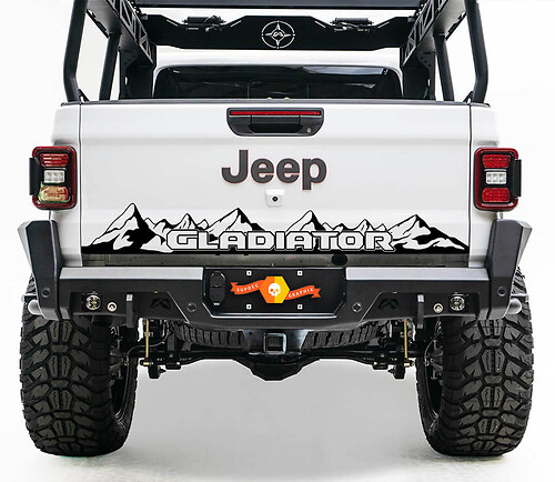 Bed Tailgate Jeep Wrangler JL JLU jls jts Gladiator Rubicon Mountains Vinyl Sticker Decal for 2018-2021 