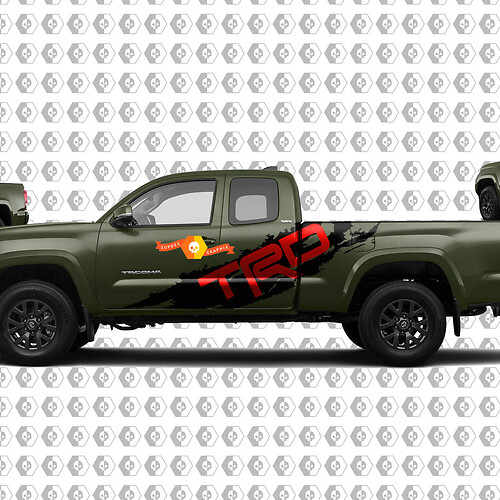 Pair TRD Sport PRO Off Road Splash 2 colors for Tacoma Side Vinyl Stickers Decal fit to Toyota Tacoma Tundra