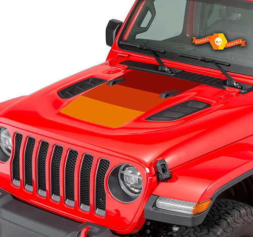  Jeep Gladiator 2020 Rubicon Hood retro vintage 80s racing stripe kit sport Off Road Sticker Decal Graphics 