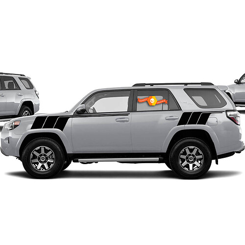 Kits of Toyota 4runner TRD Back To The Future all black retro vintage stripe kit Sport 4x4 Off Road PRO  Sticker Decal
