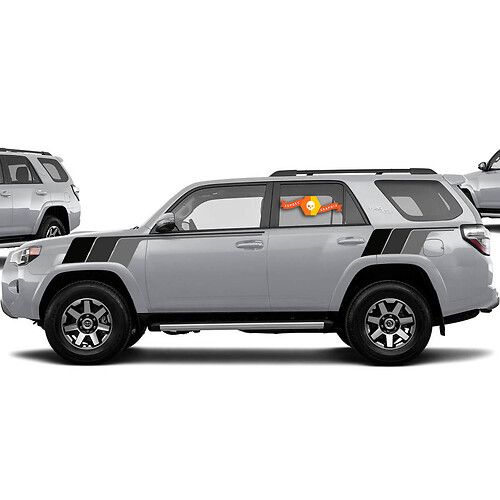 Kit Of Toyota 4runner TRD Back To The Future monochrome retro vintage stripe kit Sport 4x4 Off Road PRO Sticker Decal