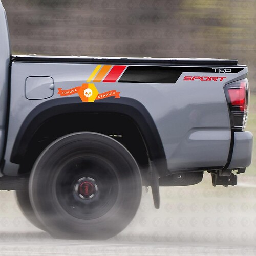 Pair TRD Sport PRO Off Road Vintage stripes for Tacoma Side Vinyl Stickers Decal fit to Toyota Tacoma 2005–2020 New