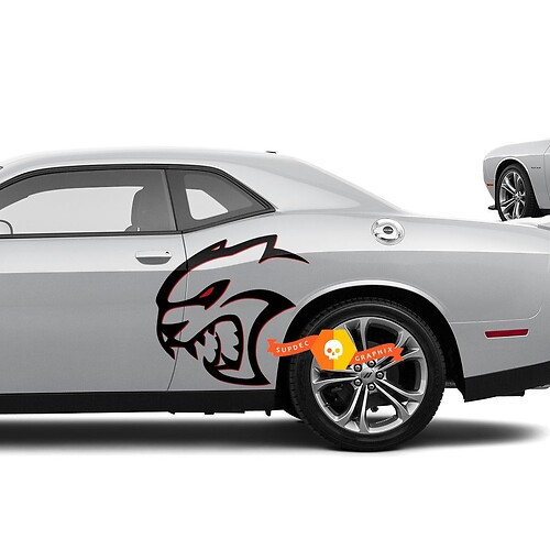 Two colors Hellcat Red Eye Side Decals Stickers For Dodge Challenger Redeye or Charger