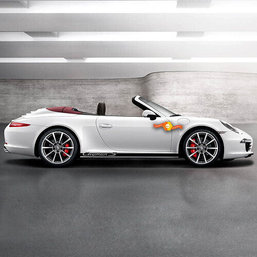 Porsche Cayman S ପ୍ରକାରର ସାଇଡ୍ ଷ୍ଟ୍ରାଇପ୍ସ କିଟ୍ ଡେକାଲ୍ ଷ୍ଟିକର୍
