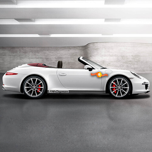  Porsche 718 Cayman Side Stripes Kit Decal Sticker 