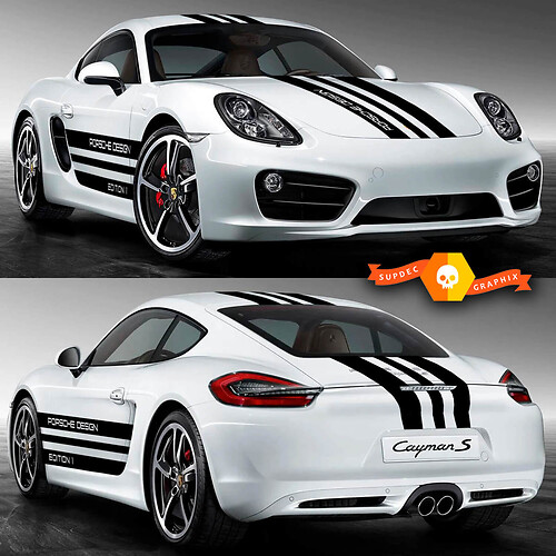 Porsche Cayman S Design Edition Side Stripes Kit Decal Sticker
