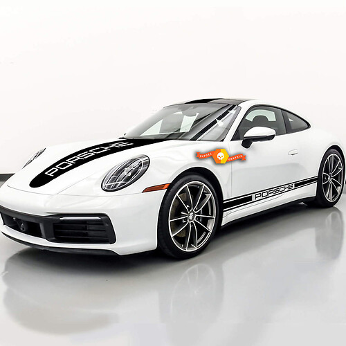Porsche Kit Stickers Adhesives 911 997 GT3 Motorsport Side and Hood Stripes Full Kit Decal Sticker