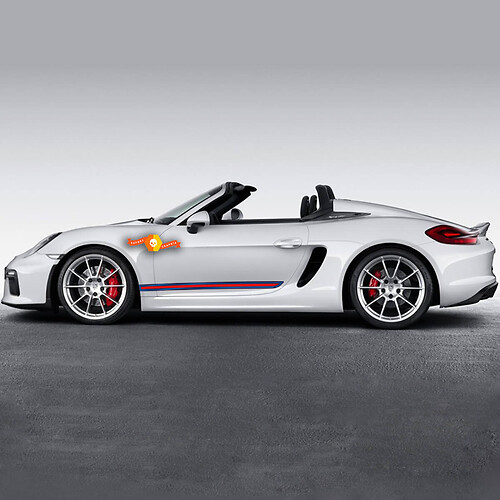 Porsche 718 Boxster Martin Side Stripes Kit Decal Sticker 
