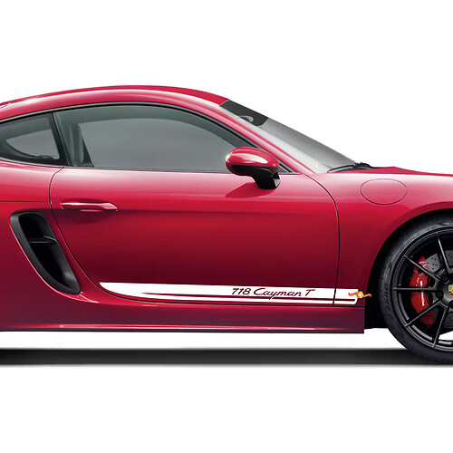 Porsche 718 Cayman T পাশের স্ট্রাইপ কিট ডিক্যাল স্টিকার
