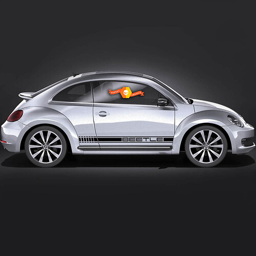 Volkswagen Beetle rocker Stripe Porsche Look Graphics Stickers Decals Cabrio style fit any year