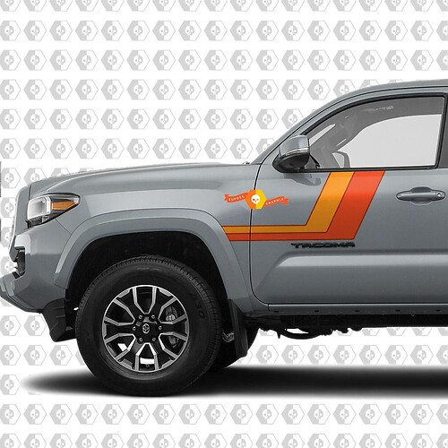 Toyota Tacoma TRD Sport PRO Side retro vintage Stripes Sticker Decal Graphics 2016 - 2020