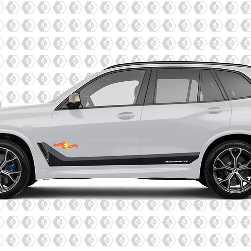 M Performance Vinyl Stripes for BMW X5 X6 M50 G05 G06 Monochrome style