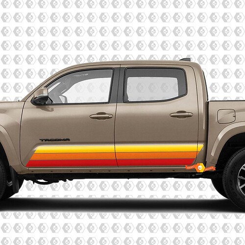 Toyota Tacoma TRD Sport PRO Side Retro Vintage Rocker Panel Stripes Sticker Decal Graphics 2016 - 2020 new