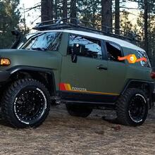 Toyota FJ Cruiser Side Retro Vintage Rocker Panel Stripes Sticker Decal Graphics 2