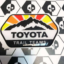 2 Stickers Decals Toyota Trail Teams Mountains Vintage Sun Colors Badge Emblem Domed Decal 2