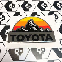 2 Stickers Decals Toyota Mountains the Hills Style Vintage Sun Colors Badge Emblem Domed Decal 3