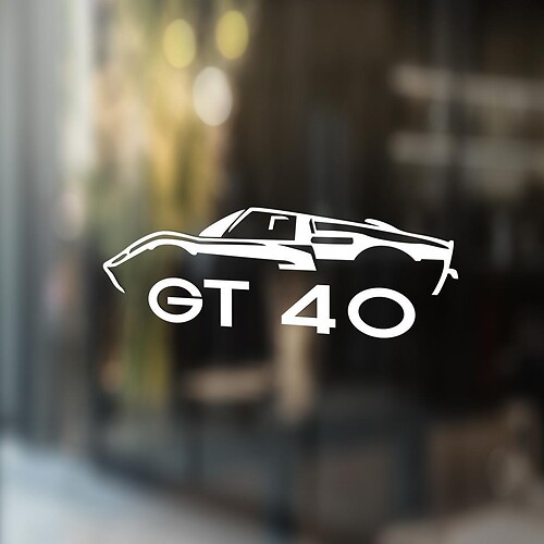 Ford GT 40 outline sticker decal wall graphic
