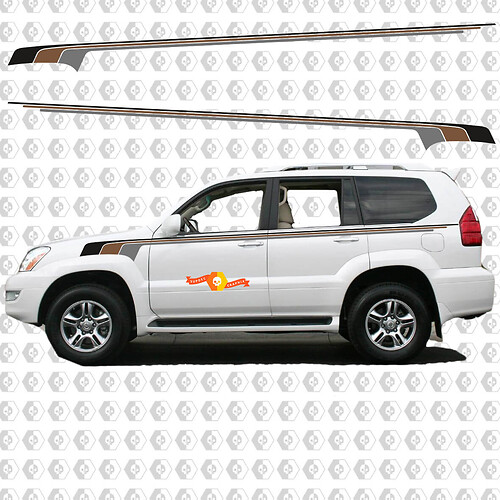 Lexus GX470 Retro Vintage Stripes Side Sticker Decal Graphics

