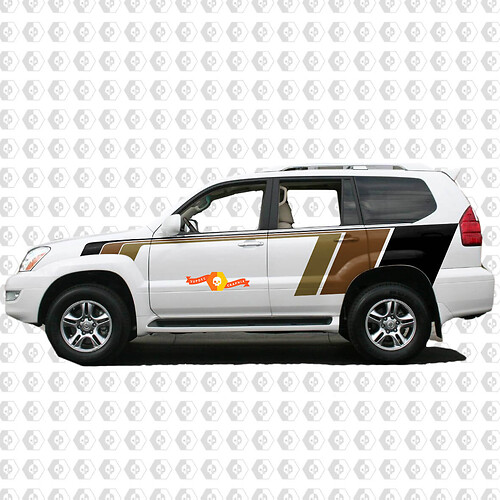 Retro Vintage Huge Body Stripes Side Graphics Vinyl Decal Sticker for Lexus Gx470