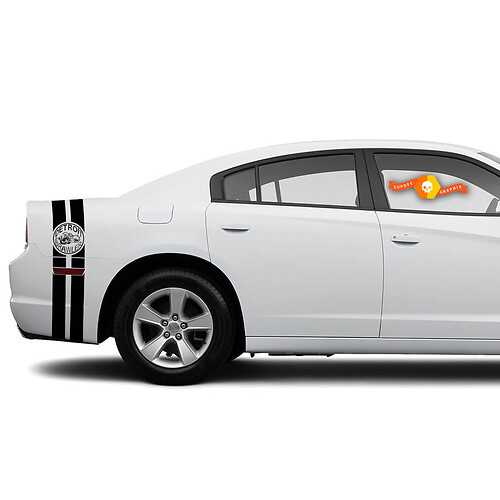 Detroit Brawler Bee Dodge Charger Trunk Band Decal Sticker Complete Graphics Kit fits to models 2011-2014