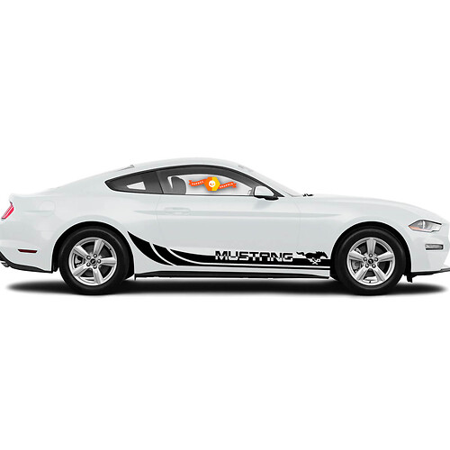 Ford Mustang  ລົດຂອງລົດສະຫຼຸບ Pony Rocker Side Stripes Graphics Stickers Decals
