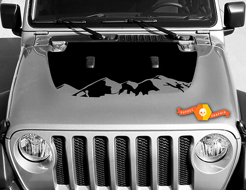Vinyl decal graphics sticker for hood Wrangler JL 2018 2019 for hood Wrangler graphics sticker Rocky Mountain 