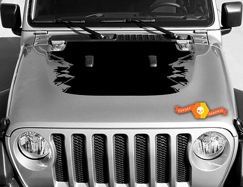 Vinyl decal graphics sticker for hood Wrangler JL 2018 2019 for hood Wrangler graphics sticker Rocky Mountain #2